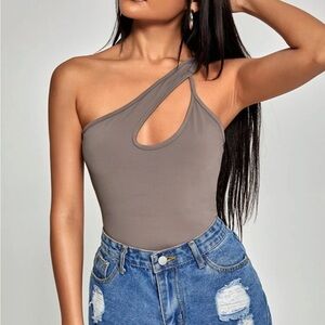 Shein One Shoulder Cut Out Front Top